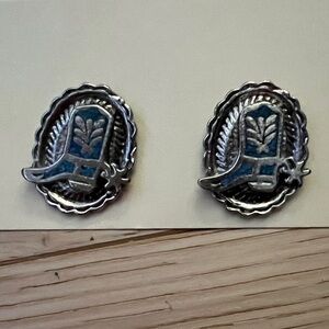 Silver and Turquoise Cowboy Boot Pins
